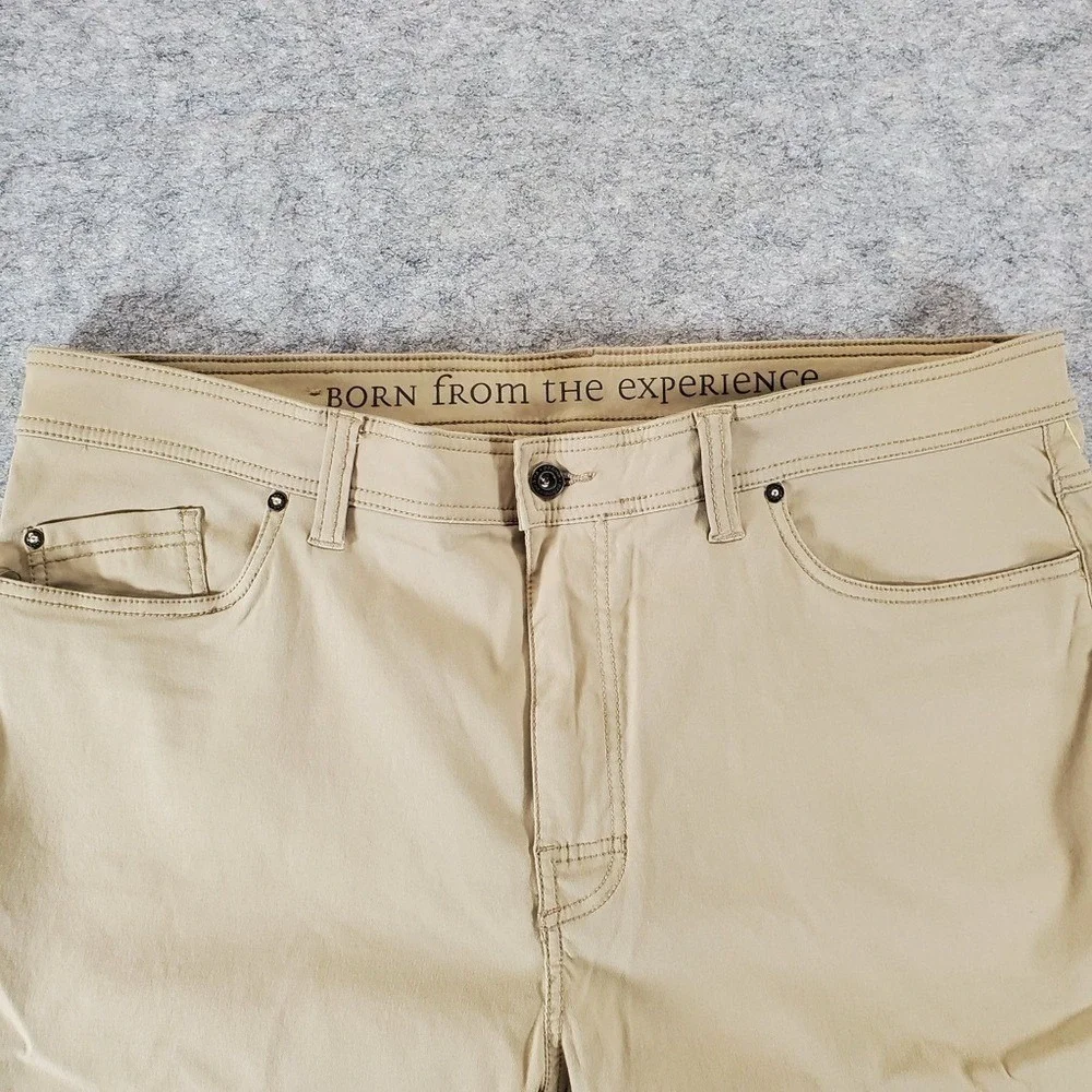Prana Pants Mens 40x30 Tan Slim Fit Hiking Outdoor Casual Performance Golf Khaki